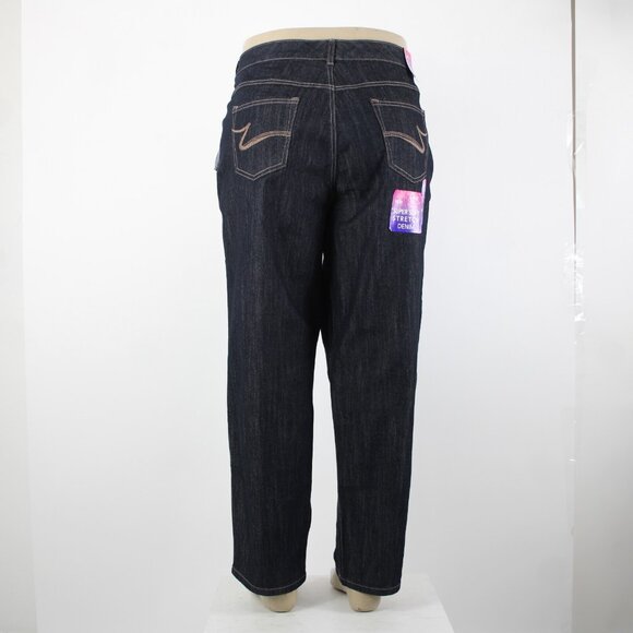 JMS Short Sz 24WS x 28 Dark Blue Denim Pockets Straight Cotton Poly Jeans - Picture 8 of 16